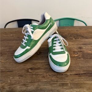 Kids Green and White Sneakers